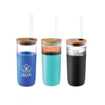 Glass Tumbler with Bamboo Lid