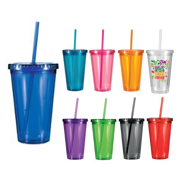 Acrylic Tumbler with Straw | BPA Free Water Bottles | Bulletin Bottle